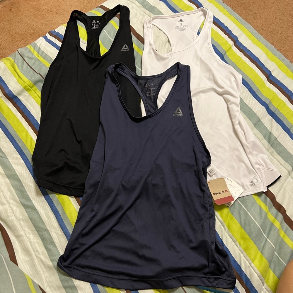 Pack of Three Reebok and Adidas Racerback Tanks